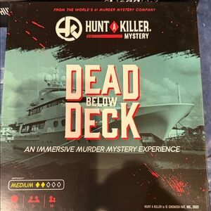 Hunt A Killer Mystery Dead Below Deck Board Game - Black and Red